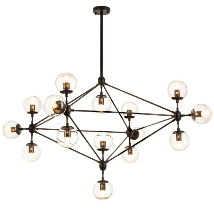 Step into Design Lampa wisząca ASTRIFERO-15 transparentno czarna 110cm (ST-9047-15 transparent)