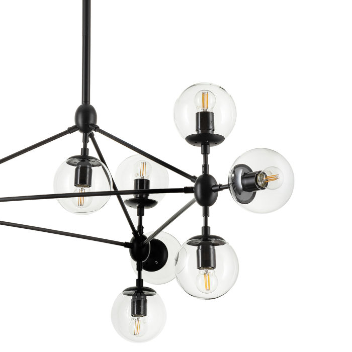 Step into Design Lampa wisząca ASTRIFERO-15 transparentno czarna 110cm (ST-9047-15 transparent)