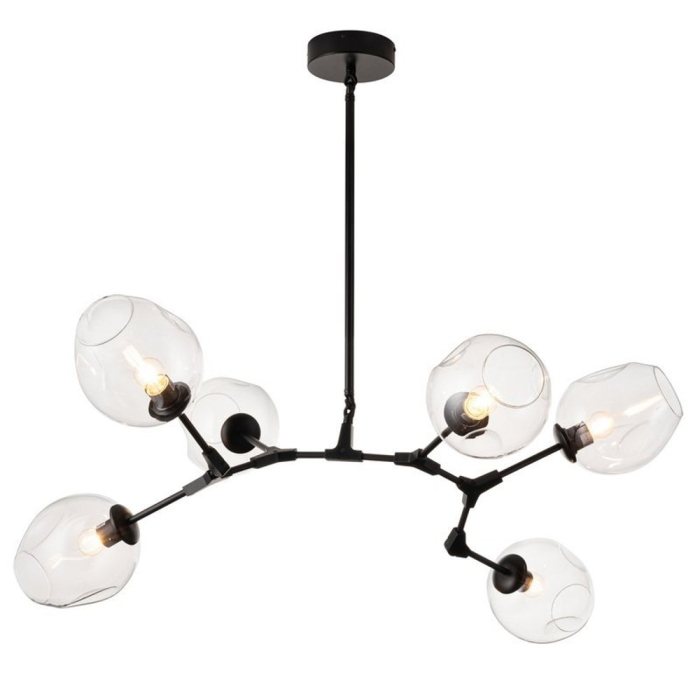 Step into Design Lampa wisząca MODERN ORCHID-6 transparentno czarna 130cm (ST-1232-6 TRANSPARENT)