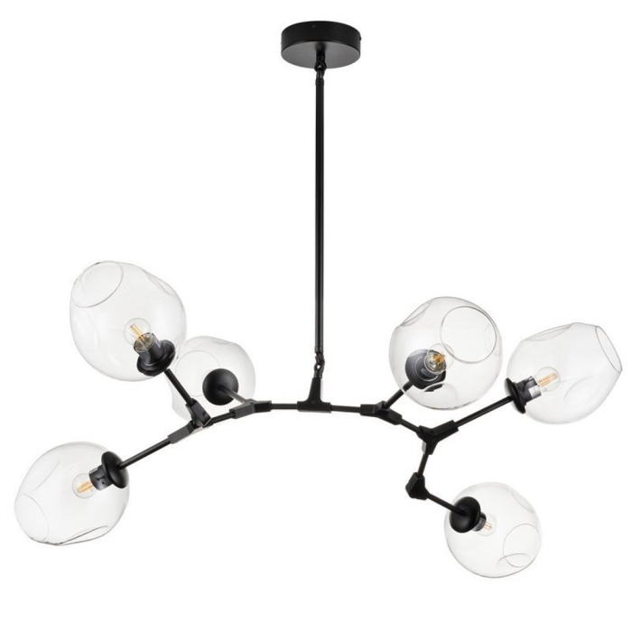 Step into Design Lampa wisząca MODERN ORCHID-6 transparentno czarna 130cm (ST-1232-6 TRANSPARENT)