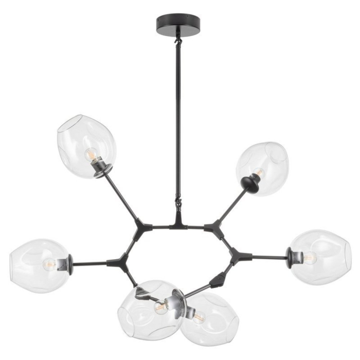 Step into Design Lampa wisząca MODERN ORCHID-6 transparentno czarna 130cm (ST-1232-6 TRANSPARENT)