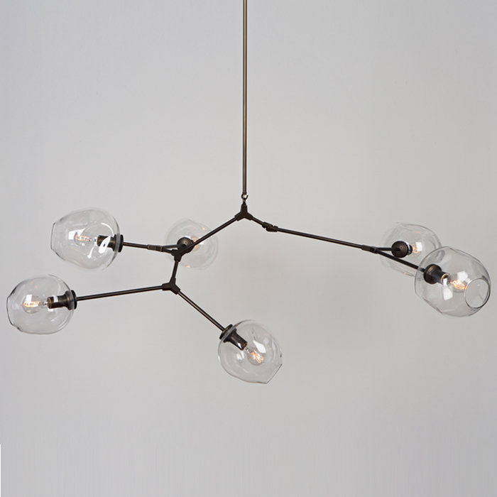 Step into Design Lampa wisząca MODERN ORCHID-6 transparentno czarna 130cm (ST-1232-6 TRANSPARENT)
