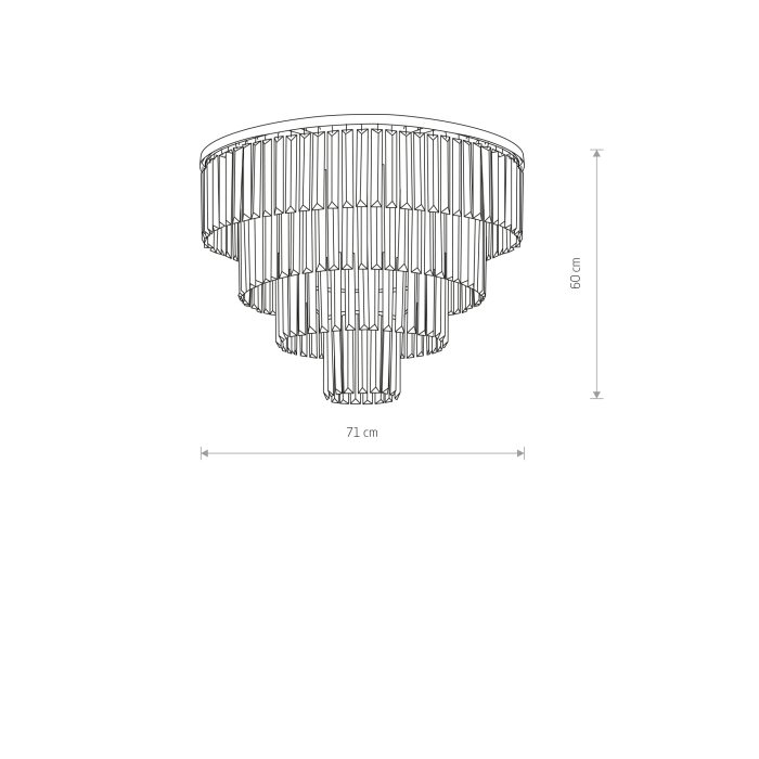 Nowodvorski CRISTAL L Sufitowa Plafon Max moc 60W E14  Transparentny 7631