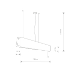 Nowodvorski OSLO LED 90 Sufitowa Wisząca Max moc 16W LED TUBE T8  Palony dąb 7522