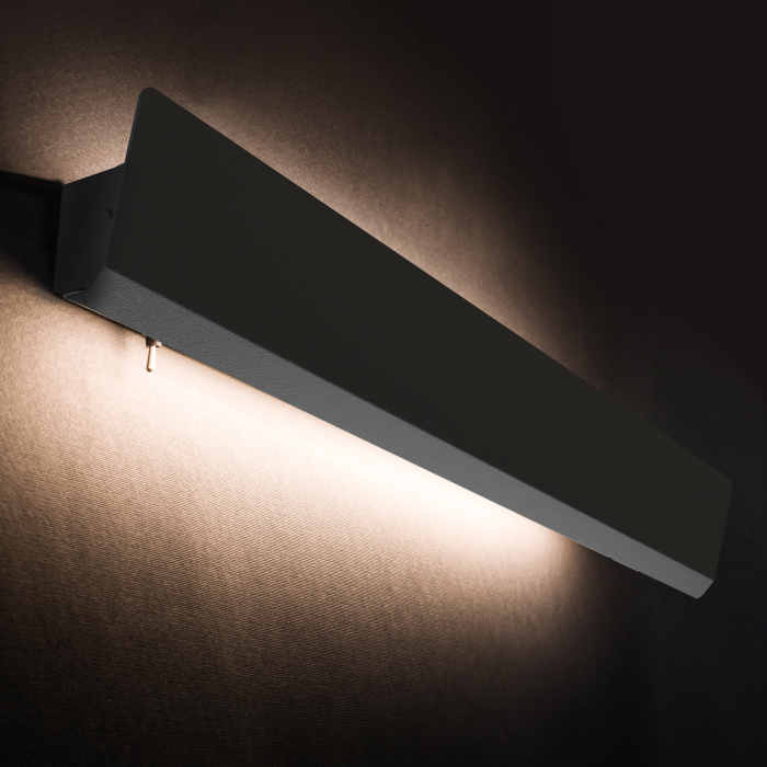 Nowodvorski WING LED Ścienna Kinkiet regulowane z włącznikiem Max moc 11W LED TUBE T8  Czarny 7550