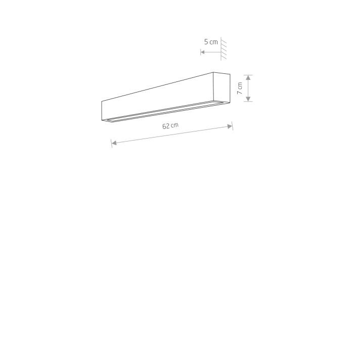 Nowodvorski STRAIGHT WALL LED S Ścienna Kinkiet Max moc 11W LED TUBE T8  Biały 7568