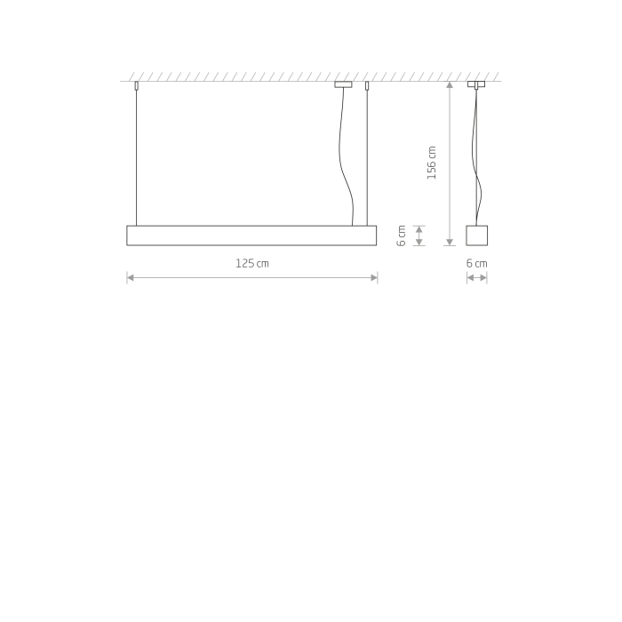Nowodvorski SOFT LED  120X6 Sufitowa Wisząca Max moc 22W LED TUBE T8  Grafitowy 7525
