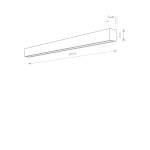 Nowodvorski STRAIGHT WALL LED L Ścienna Kinkiet Max moc 22W LED TUBE T8  Czarny 7595