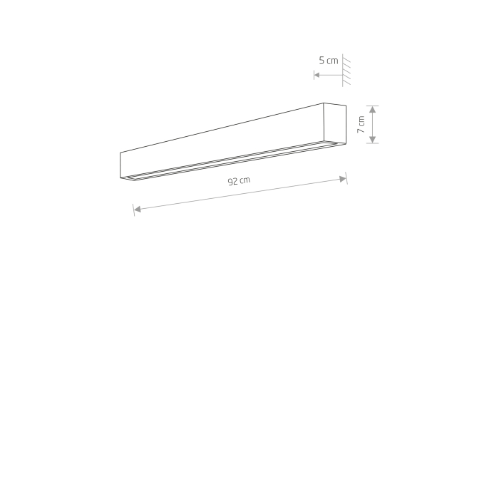 Nowodvorski STRAIGHT WALL LED M Ścienna Kinkiet Max moc 16W LED TUBE T8  Czarny 7594