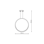 Light Prestige Mirror lampa wisząca duża czarna IP44 LP-999/1P L BK 1xLED czarny