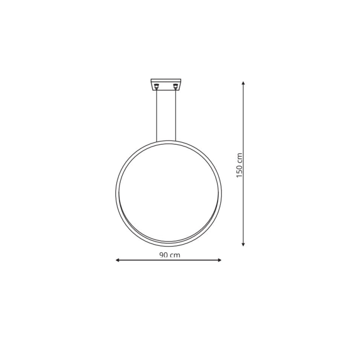 Light Prestige Mirror lampa wisząca duża czarna IP44 LP-999/1P L BK 1xLED czarny