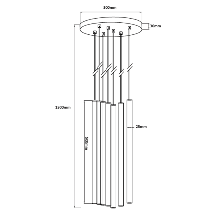 Light Prestige Lungo 7 złota lampa wisząca LP-894/7P GD 7xG9 złoty