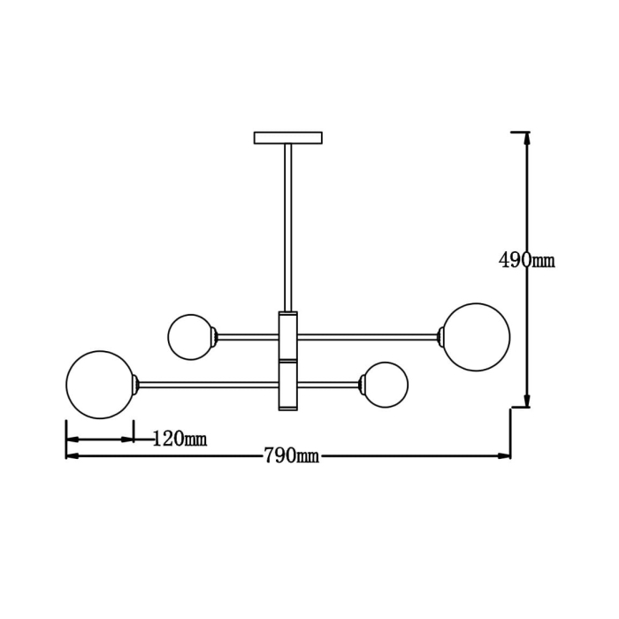 Light Prestige Dorado 4 lampa wisząca czarna LP-002/4P BK 4xG9 czarny / biały