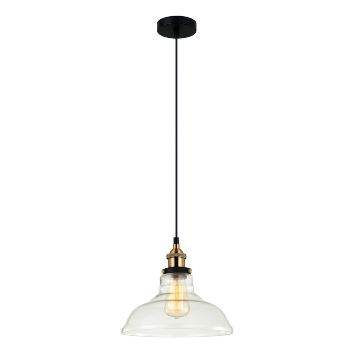 ITALUX Hubert 1x60W E27 230V Czarny/Złoty MDM-2381/1 Wisząca