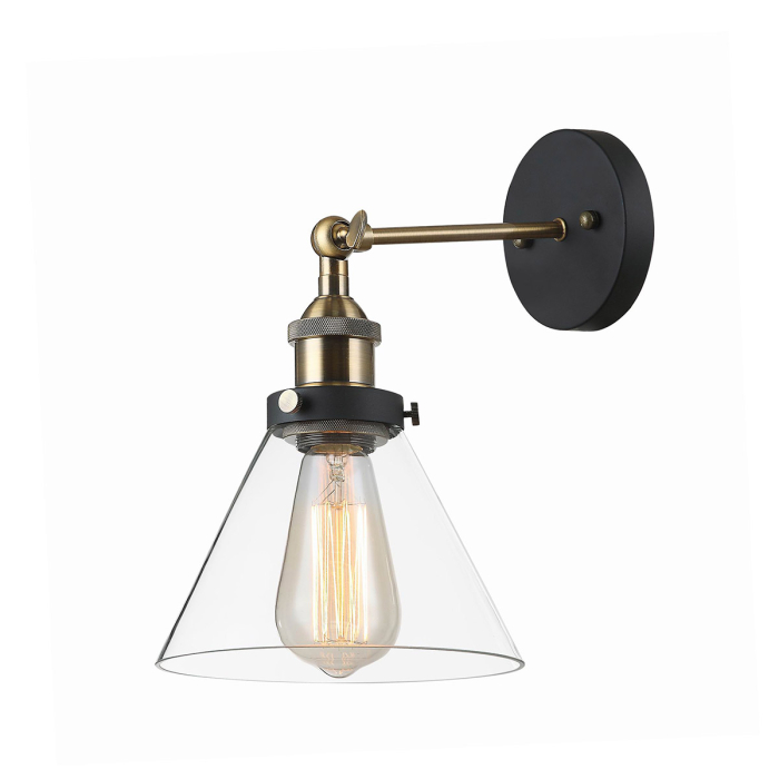 ITALUX Getan 1x60W E27 230V Czarny/Złoty MBM-2564/1 Kinkiet