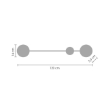 Step into Design Lampa ścienna CLEX - 2 LED czarna 86 cm