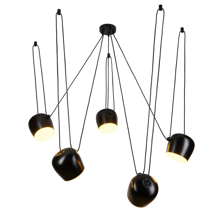 Step into Design Lampa wisząca BENNA-5 czarna