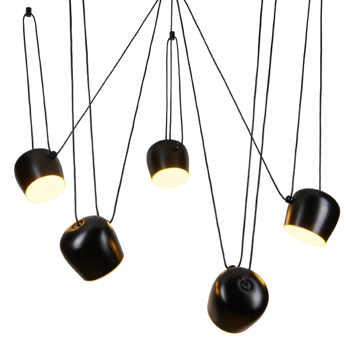 Step into Design Lampa wisząca BENNA-5 czarna
