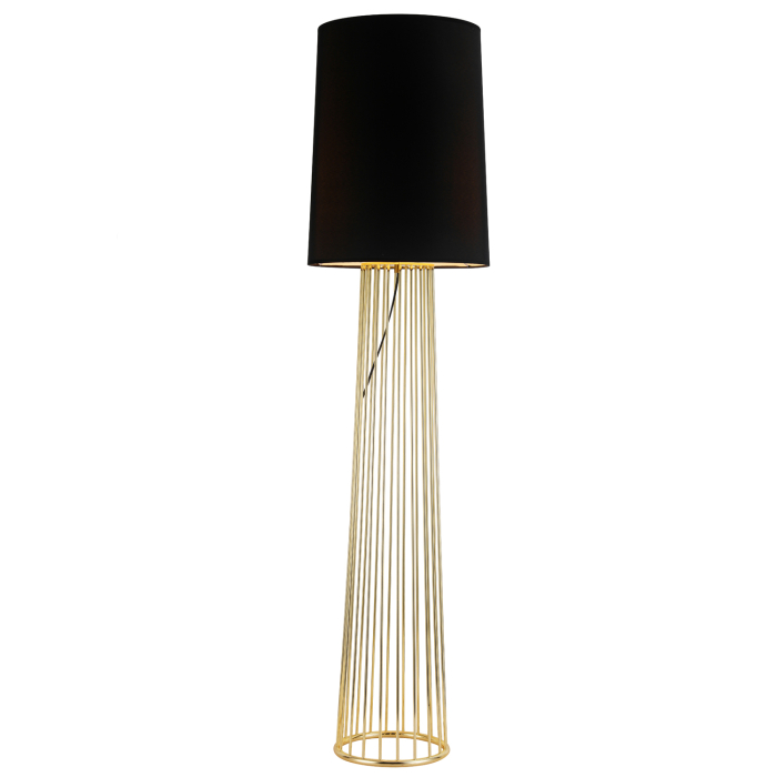 Step into Design Lampa podłogowa FILO-2 czarno - złota 156 cm