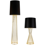 Step into Design Lampa podłogowa FILO-2 czarno - złota 156 cm