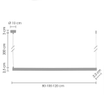 Step into Design Lampa wisząca BEAM-100 LED tytan 100 cm