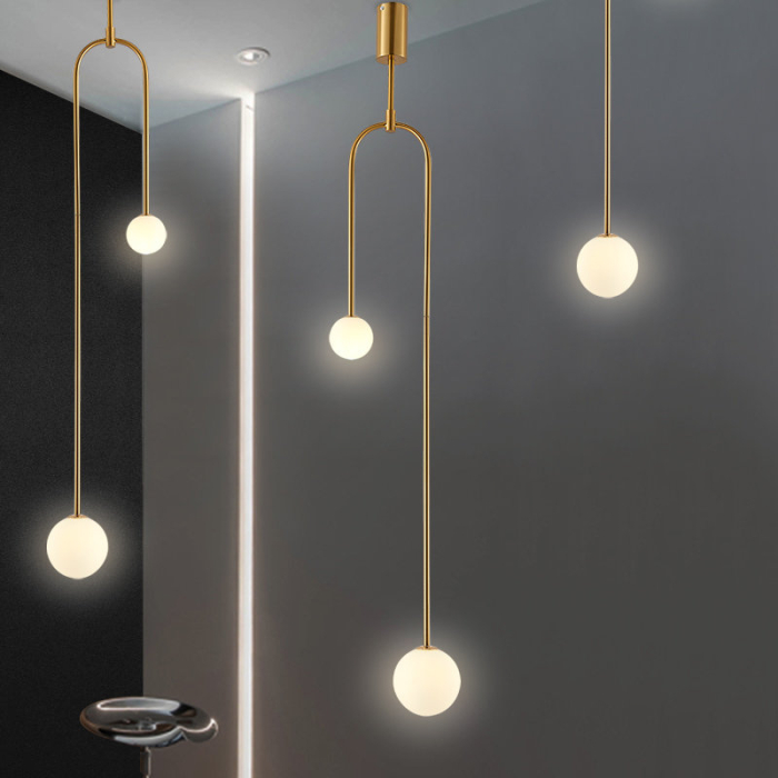 Step into Design Lampa wisząca LOOP złota 123 cm