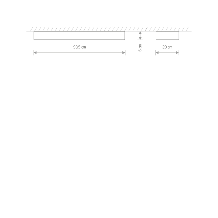 Nowodvorski SOFT CEILING LED 90X20 Sufitowa Plafon Max moc 16W LED TUBE T8  Grafitowy 7531