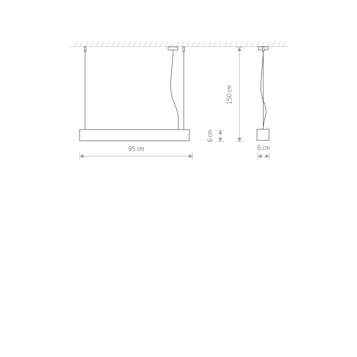 Nowodvorski SOFT LED 90X6 Sufitowa Wisząca Max moc 16W LED TUBE T8  Grafitowy 7535