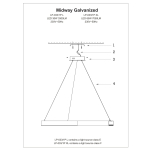 Light Prestige Midway Lampa wisząca LED 1x65W złoty błyszczący LP-033/1P XL GD Shiny