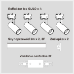 Light Prestige Ice System 3F GU10 4x50W biały LP-732 4W WH SET