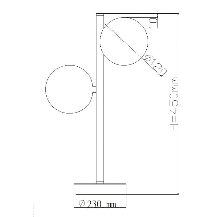 Light Prestige Dorado Biurkowa G9 2x40W czarny/biały LP-002/2T BK