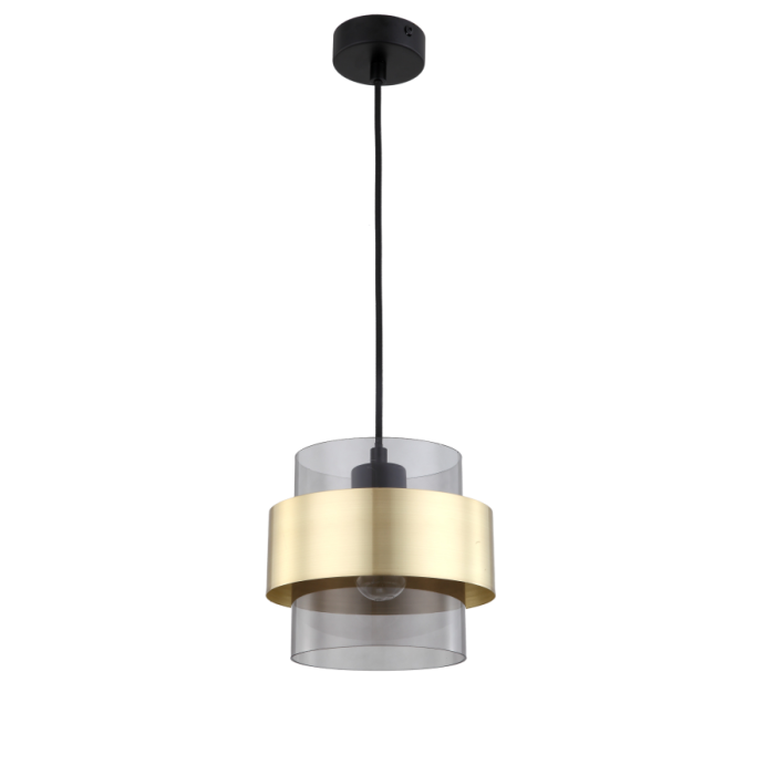 Light Prestige Miele Lampa wisząca E27 1x40W dymny/złoty LP-866/1P SM/GD