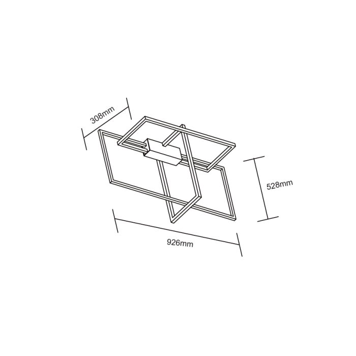 Light Prestige Frame Plafon LED 60W 3000K 1660lm czarny LP-980/3D3 BK