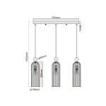 Light Prestige Piega Lampa wisząca E14 3x40W dymny/złoty LP-939/3L smoked