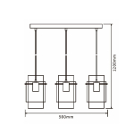 Light Prestige Savona Lampa wisząca E27 3x40W transparentny/srebrny LP-707/3L
