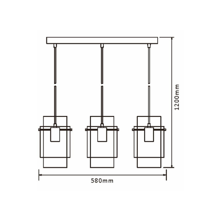 Light Prestige Savona Lampa wisząca E27 3x40W transparentny/srebrny LP-707/3L