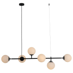 Light Prestige Alisa lampa wisząca czarna białe kulki LP-005/6P BK/WH 6xE14 czarny / biały