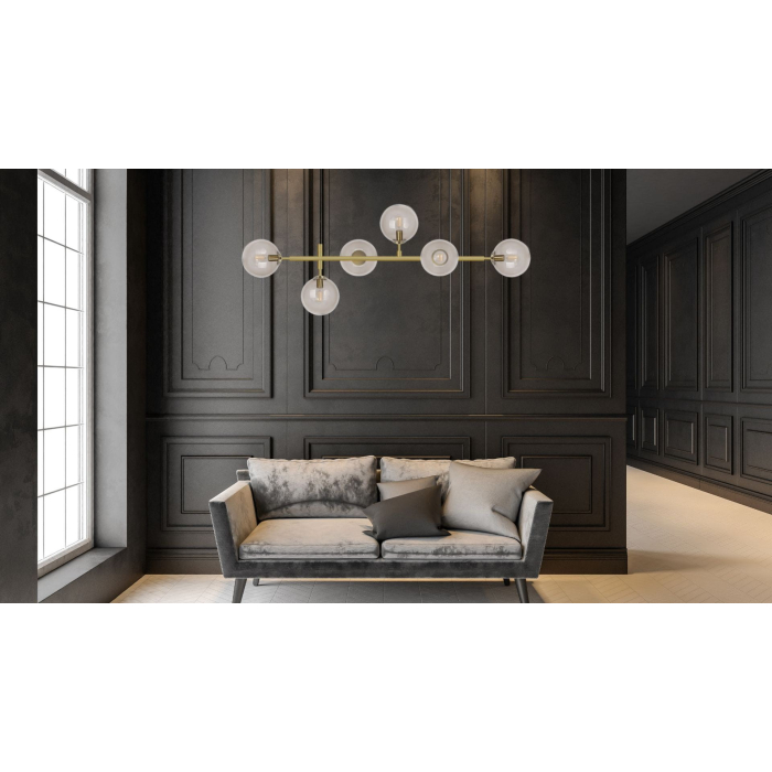 Light Prestige Alisa lampa wisząca czarna białe kulki LP-005/6P BK/WH 6xE14 czarny / biały