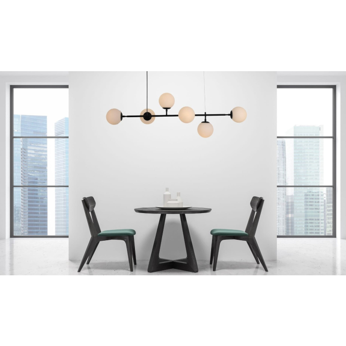 Light Prestige Alisa lampa wisząca czarna białe kulki LP-005/6P BK/WH 6xE14 czarny / biały