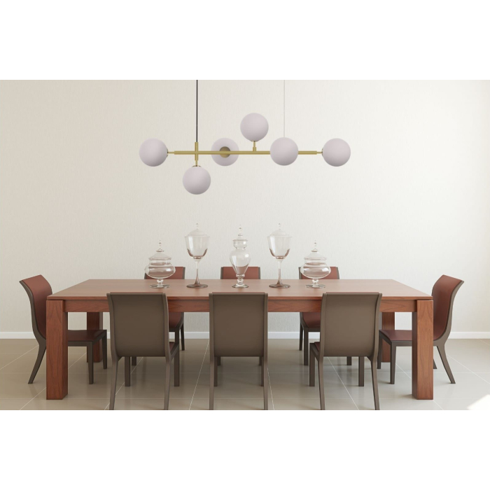 Light Prestige Alisa lampa wisząca czarna białe kulki LP-005/6P BK/WH 6xE14 czarny / biały
