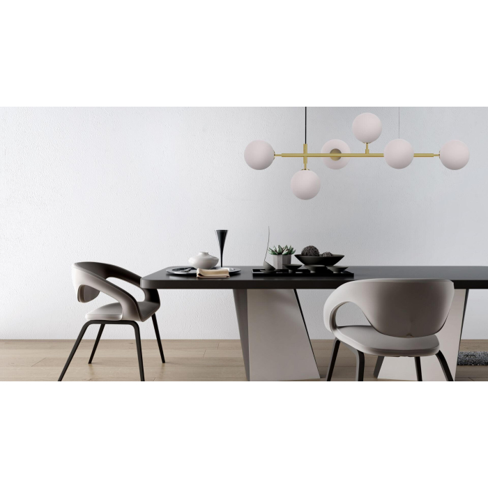 Light Prestige Alisa lampa wisząca czarna białe kulki LP-005/6P BK/WH 6xE14 czarny / biały
