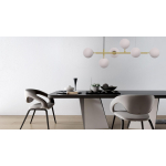 Light Prestige Alisa lampa wisząca białe kulki LP-005/6P WH 6xE14 złoty / biały