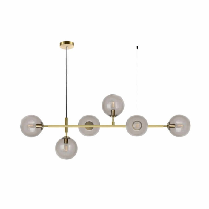 Light Prestige Alisa lampa wisząca transparentne kulki LP-005/6P TR 6xE14 złoty / transparentny