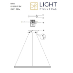 Light Prestige Ring lampa wisząca mała czarna 3000K LP-909/1P S BK 1xLED czarny
