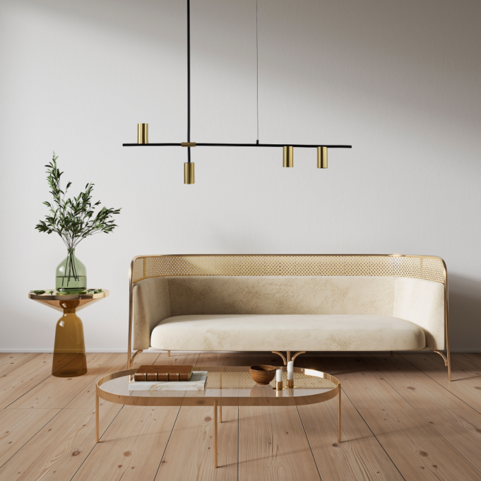 Light Prestige Arizona 4 linia lampa wisząca czarny/złoty LP-074/4PL BK/GD 4xGU10 czarny / złoty