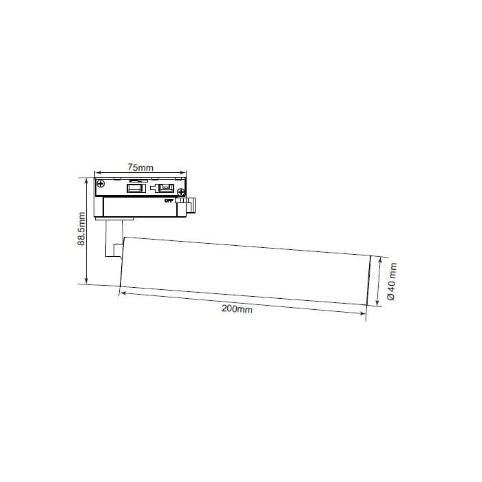 Light Prestige Aries reflektor L do szyny 1F czarny LP-8636L BK 1xLED czarny
