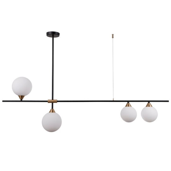 Italux Belmonte 4xG9 Wisząca Czarny mosiężny PND-9152-4-OPAL
