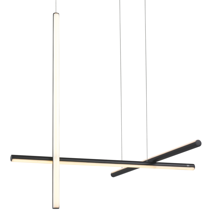 Step into Design Lampa wisząca ASTA-3 LED czarna 78 cm