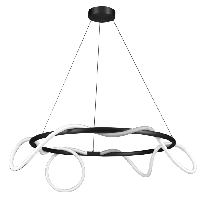 Step into Design Lampa wisząca FANTASIA ROUND LED czarna 60 cm