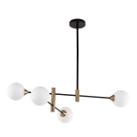 ITALUX Marino Wisząca G9 4x25W Czarny/Mosiądz PND-9148-4-OPAL